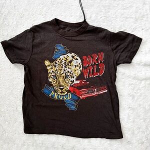 NWT- CHASER Kids Born Wild Leopard Graphic Tee Shirt
